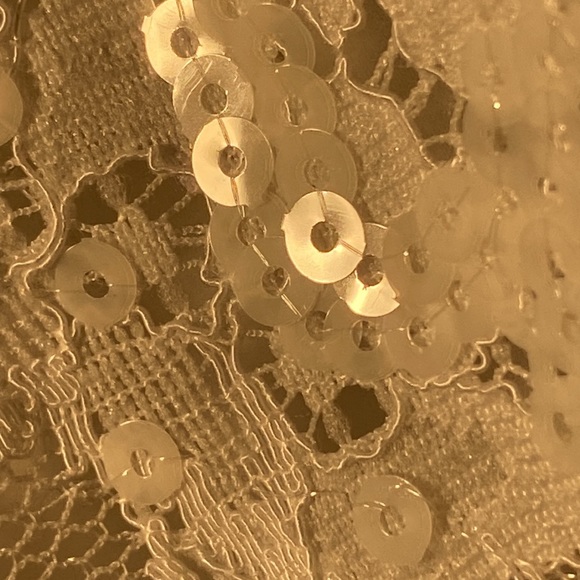 HOLLISTER - NWT - skirt: white sequin overlay mini w elastic waist & lining - L - Picture 13 of 16